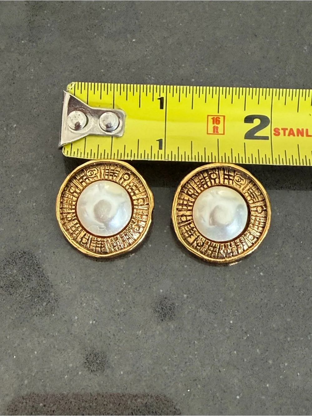 Chanel Pearl Center Clip-on Earrings